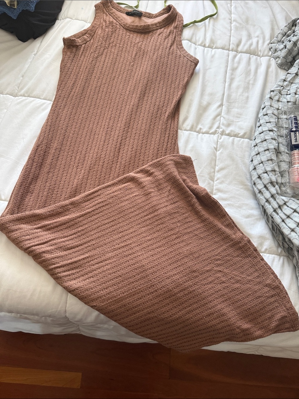 Ribbed Maxi dress - Rust